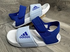 Adidas Unisex Adilette Light - Dark Blue Slides Sandals Adjustable Size 3