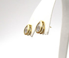 14K Yellow Gold Clear Stone Teardrop Earrings 1.4 Gr [E374] — photo 4