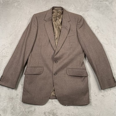 Aquascutum Jacket Mens 41 R Brown Wool Blazer Langdon England 80s 90s Pure 100%