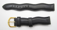 Women Genuine Leather Black Watch Wrist Band Strap 15mm 