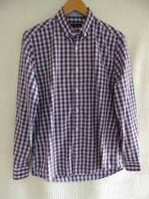 Pierre Cordin mens red/multi check long sleeve Shirt Size M