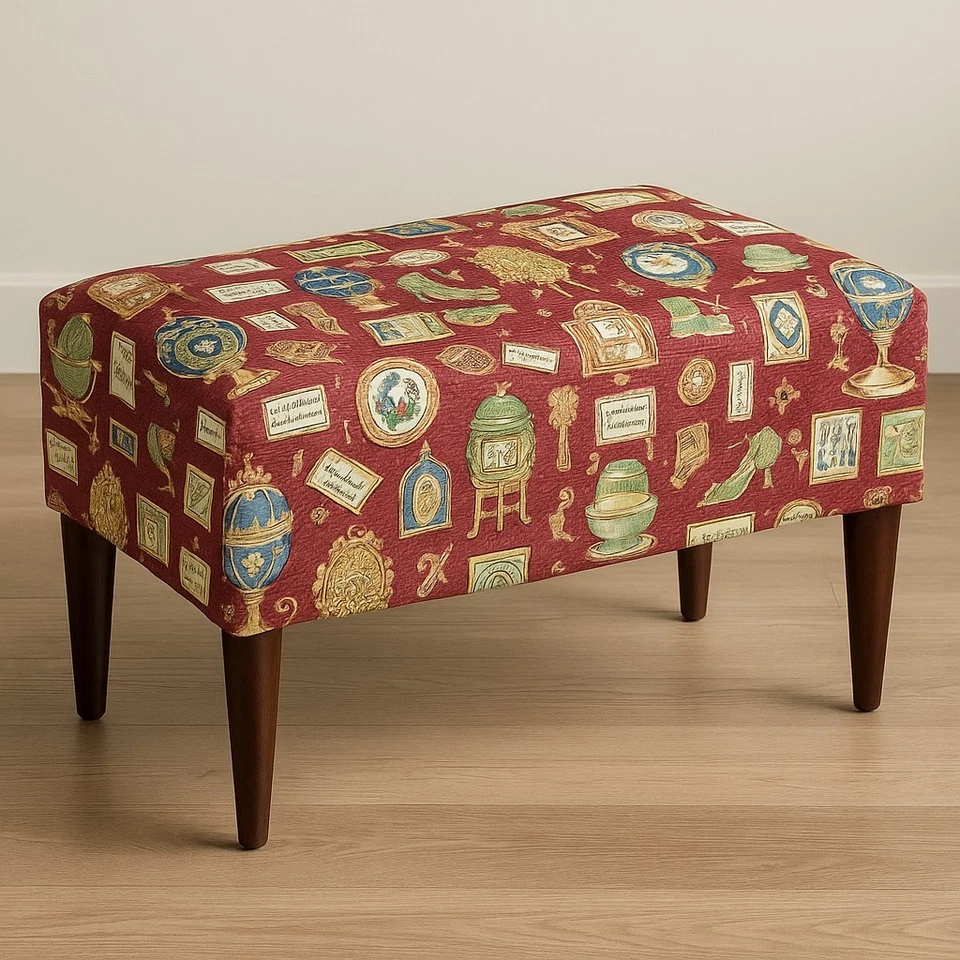 VTG Cyrus Clark “Alexandra” Fabergé Egg Print Cotton Fabric 5 Yds Teflon 55” - Image 4 of 4