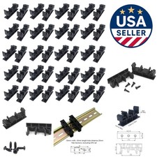 20 Sets Green C45 DIN Rail PCB Mounting Holders - Perfect for Electronics