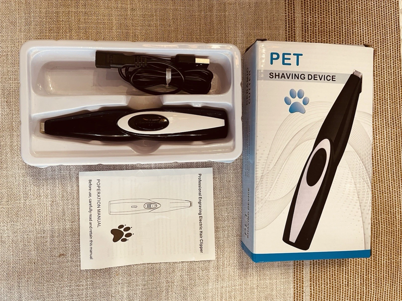 Dog Cat Pet Grooming Kit Rechargeable Cordless Electric Hair Clipper Trimmer Set