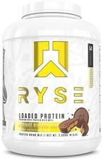 RYSE Loaded Protein Powder - Peanut Butter Cup - 25g Whey Protein Isolate & C...