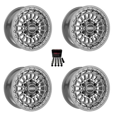 Metal FX Delta 6R Beadlock 15x7 Wheels Gunmetal Contrast Cut Can-Am Maverick R