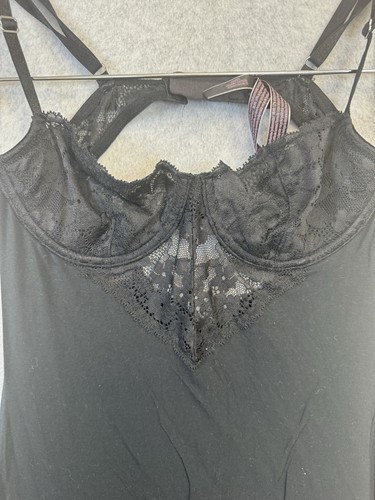 Victoria’s Secret Black Lace Bustier Slip Dress Sz S Lingerie Nightgown - Picture 11 of 17