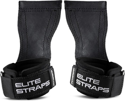 FITGRIFF FG032S-ML Elite Weightlifting Wrist Straps w/Rubber Grips Sz M/L Black - 第 5/5 張圖片