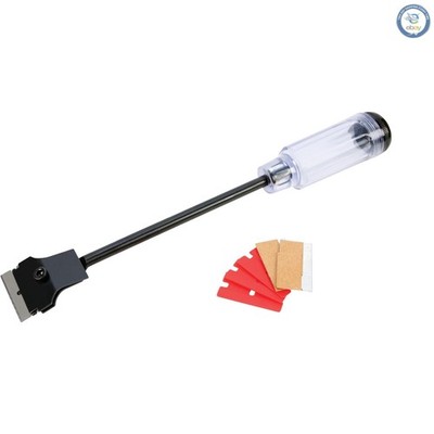 Long  12-Inch Scraper with Plastic & Carbon Steel Blades for Efficiency