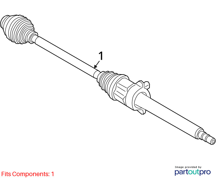 2014-2019 BMW I8 OEM REAR RIGHT OUTER INNER CV AXLE SHAFT *RUST*