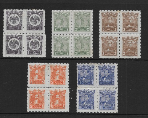 MESSICO SCOTT 506 - 508, 510 - 511 BLOCCHI MH RINFORZATI DA 4 - EMISSIONE 1915/1916