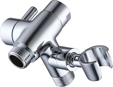 Chrome Metal Shower Arm Diverter with Handshower Mount for Hand Held Showerhead