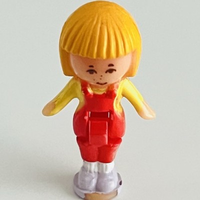 Vintage Polly Pocket Figur Puppe hellgrün Federmäppchen Spielset Bluebird 1990er