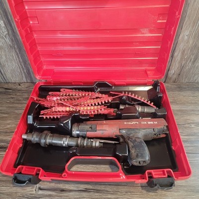Hilti DX36M Powder Actuated Nail Gun & Case Plus Extras READ DESCRIPTION