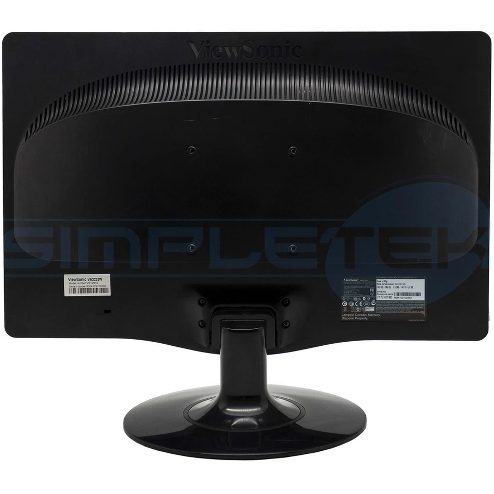 ViewSonic VA2232W Monitor 22 " 16:9 Screen Display Panel LCD Computer VGA - Image 4 of 4