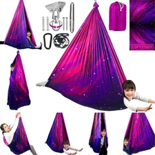 Double Layer Sensory Swing for Kids & Adults Holds up to 300lbs Galaxy Purple 