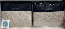 TWO Ralph Lauren Standard Shams Greenwich Vintage Silver 20 x 28 New Fac Folded