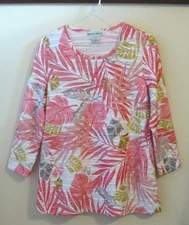 Rebecca Malone top Women's S pink peachy leafy pretty! EUC