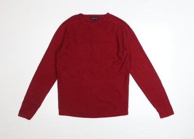 Red Herring Herren Pullover rot Baumwolle Rundhals Größe S