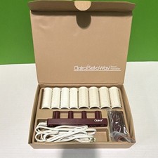 Clairol Set-a-Way Travel Hairsetter Hot Rollers w/ Clips  Cord White/Brown