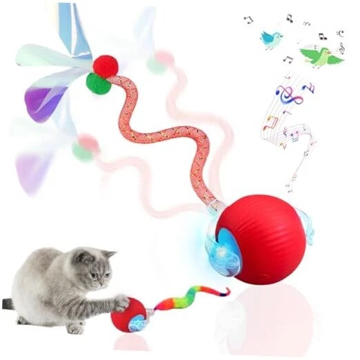 Speedy Tail 2.0 Cat Toy – 2 Replaceable Tails, Controllable Chirping, A-Red