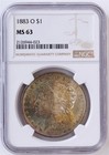 1883 O Morgan Silver Dollar MS 63 NGC $1 Nicely Toned — photo 1