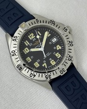 Breitling Colt Quartz Blue Dial Gents Watch Steel Rubber 38mm A57035