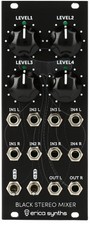 Erica Synths Black Stereo Mixer v3 Four Stereo Input Eurorack Mixer Module