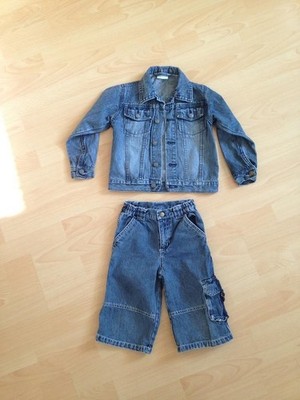 Boys set denim jacket + jeans 98/104 Bermuda between-seasons jacket Impidimpi Blue