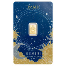 Pamp Suisse Zodiacs 0.5g .9999 Gold Bar in Assay Card | Gemini