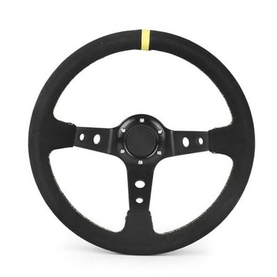 14 Inch 350mm Car Steering Wheel Suede Leather Drift Racing Game Steering 