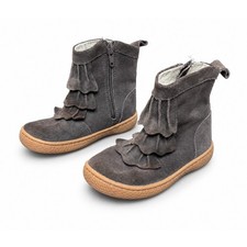 Kids Livie  Luca Suede Ruffle Zipper Boots Size 9 Toddler