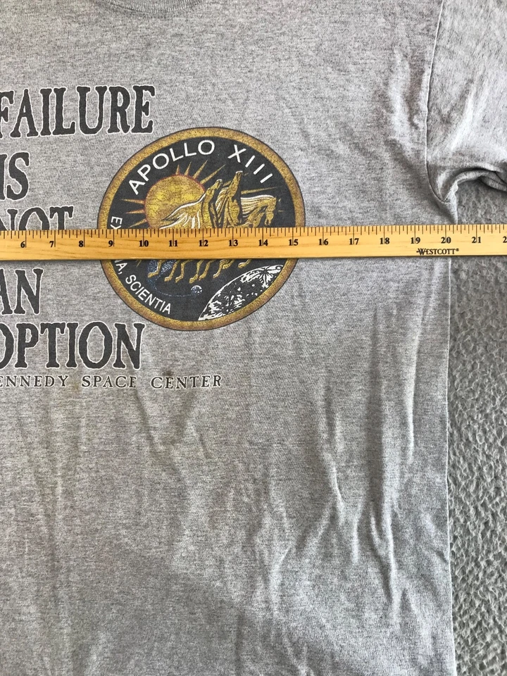 Vintage Kennedy Space Center Shirt Men's Medium Gray Apollo XIII Graphic - Image 2 of 4