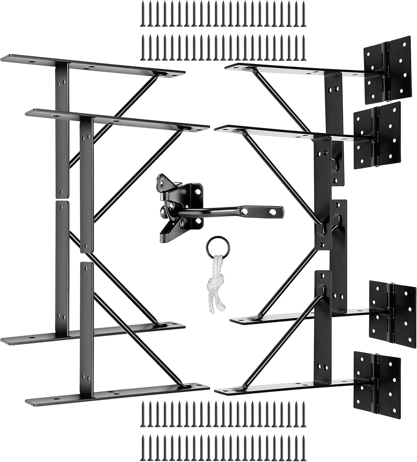 "Heavy Duty Anti-Sag Gate Kit with Hinges and Latch for Wooden Fences "