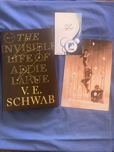 SIGNED The Invisible Life of Addie LaRue V.E. SCHWAB 1st Edition HC w/ Art Print