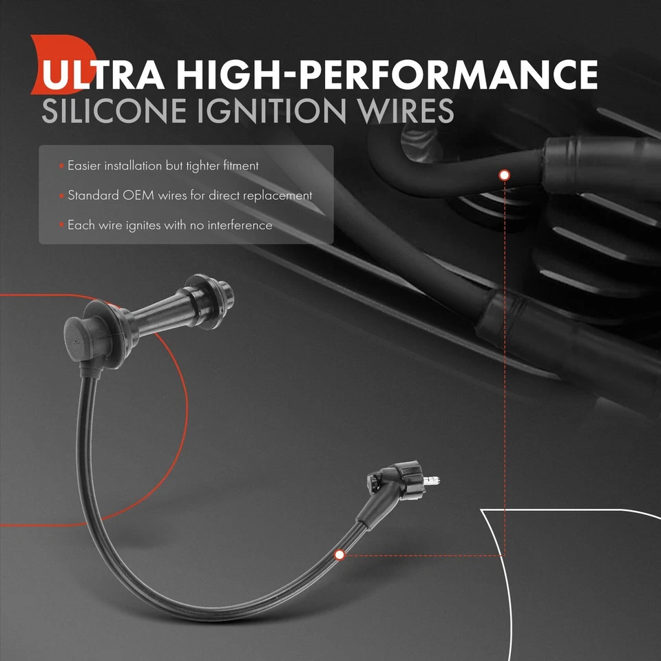 A-Premium 6x Spark Plug Wire Set for Toyota Supra 1987-1992 Turbocharged L6 3.0L - Image 3 of 4