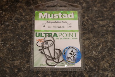 6 Ami Mustad 39928NP-BN Wide Gap Circle 5/0 – Ultra Point Per Pesci Predatori
