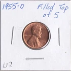 1955-D Lincoln Cent L12 Filled Top of 5