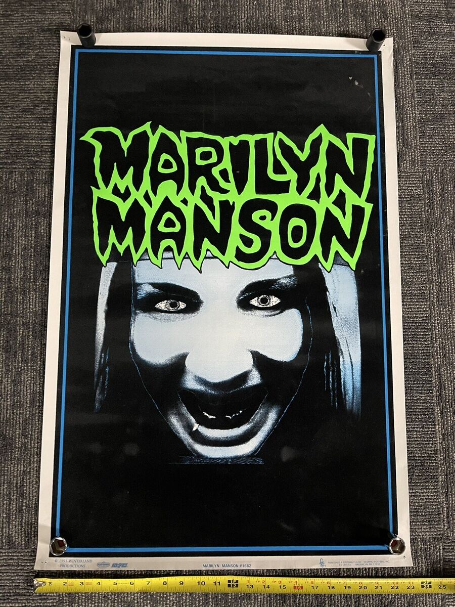 VINTAGE MARILYN MANSON RARE 1995 Black Light Poster Portrait VINTAGE MARILYN MANSON RARE 1995 Black Light Poster Portrait