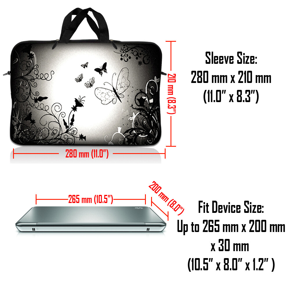 10" 10.1" 10.2" 9 8 Laptop Sleeve Netbook Sleeve Bag Case Cover Tablet Butterfly