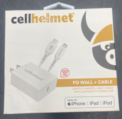 Cellhelmet 20W PD CHARGER + USB-C CABLE W LIGHTNING CONNECTOR | BLOCK INCLUDED