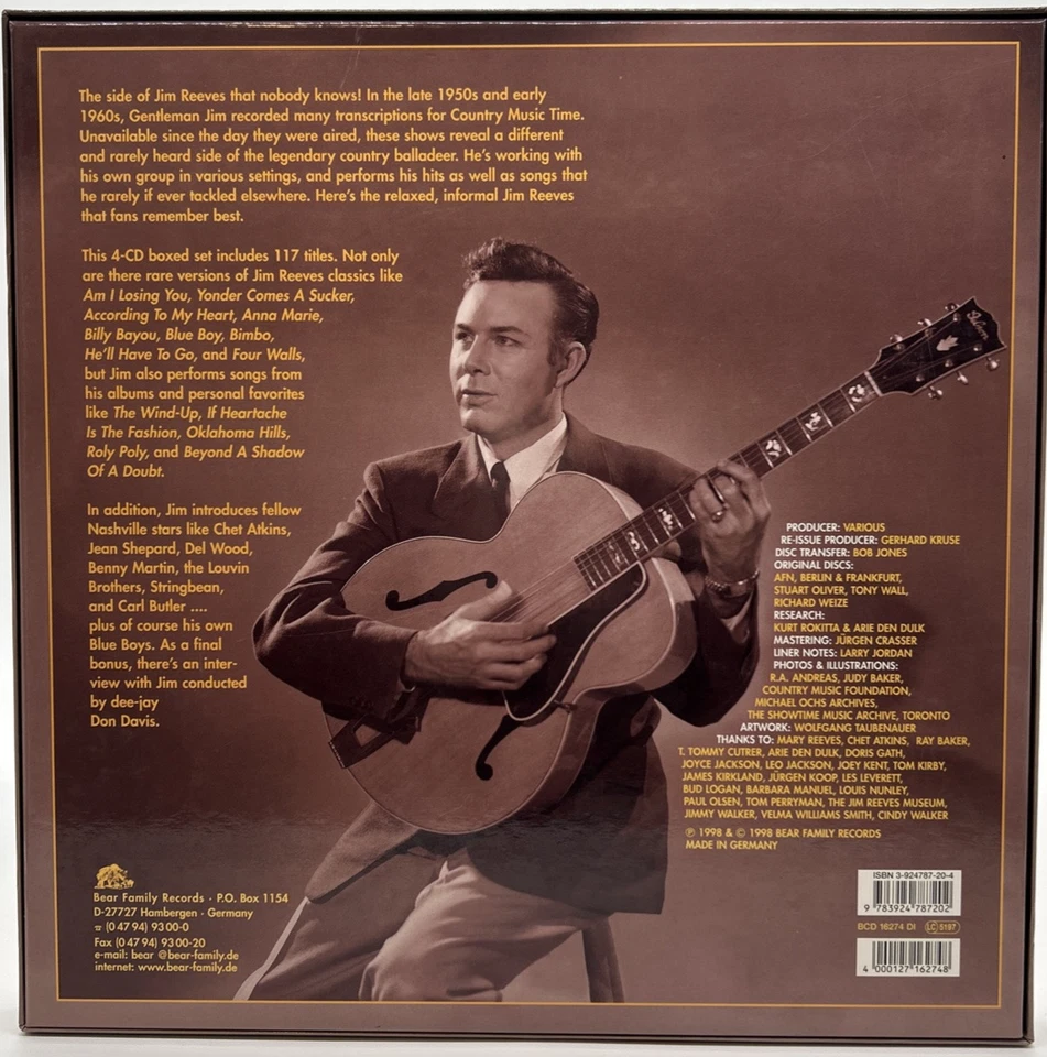 JIM REEVES And Friends "Radio Days Vol. 1" 4XCD 1998 Bear Family Germany Import Foto 2 de 4