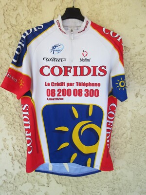 Maillot Cycliste Cofidis 2005 Vintage Nalini – Blanc Taille XL