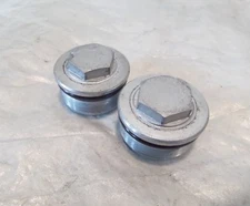 2017 17 Royal Enfield Continental GT 535 Silver Front Fork Tube Bolt Plug Caps