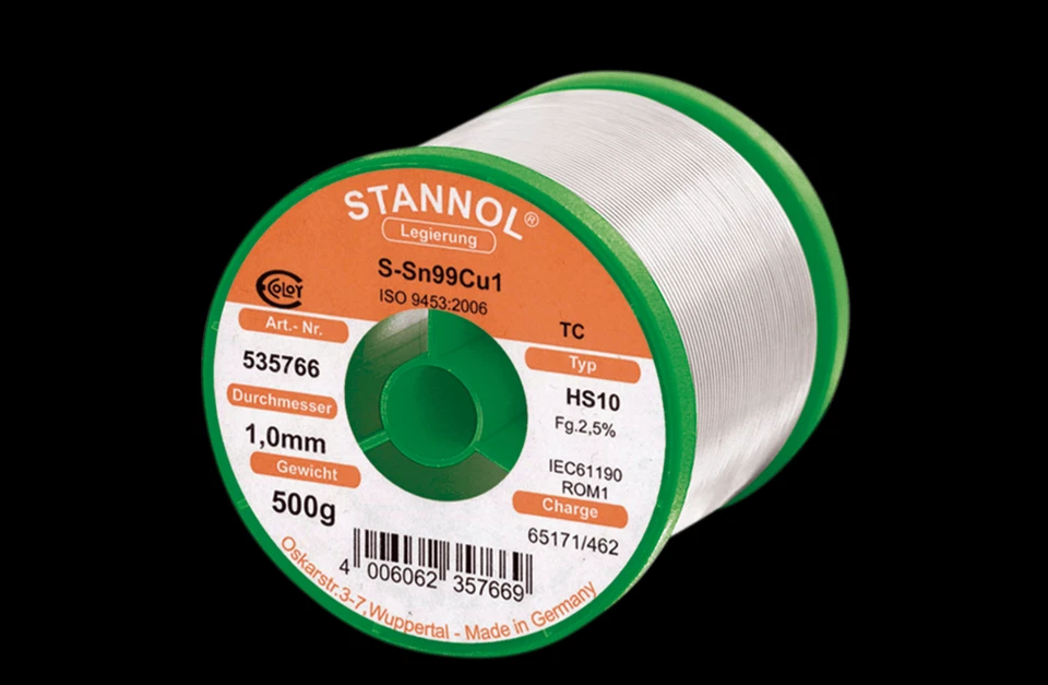 Löt Draht 1,0Mm, 500G Mit Flussmittel STANNOL 535766 - Bild 1 von 1
