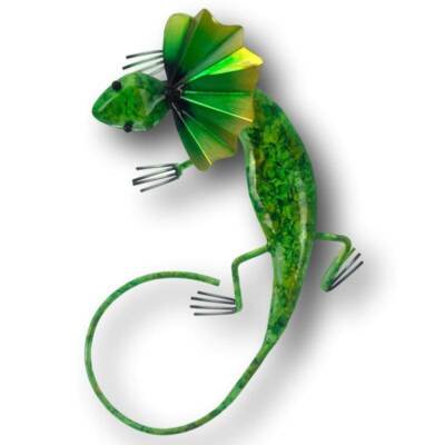 Frilled Neck Lizard Freestanding Metal Art Handmade Sculpture Decoration Decor 