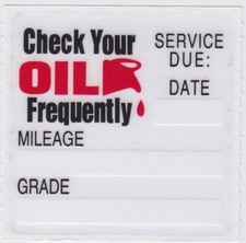 30 Oil Change Clear Static Cling Reminder Stickers Decals Fast Free Shipping