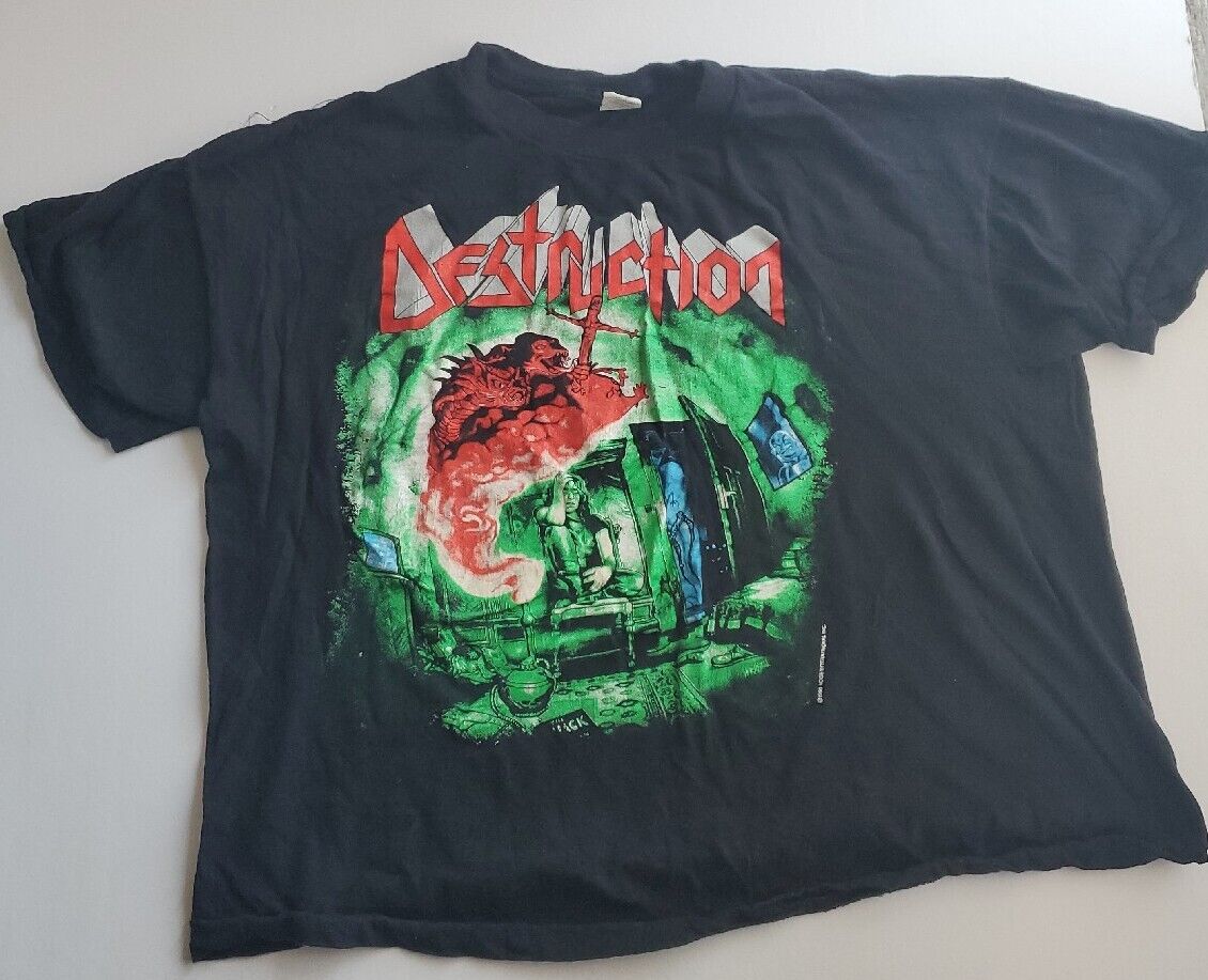 DESTRUCTION Cracked Brain Band T Shirt ORIGINAL 1990 VINTAGE DESTRUCTION Cracked Brain Band T Shirt ORIGINAL 1990 VINTAGE