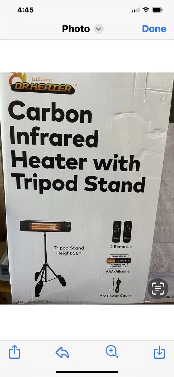 Dr Infrared Heater DR-368 Carbon Infrared Patio Heater with Tripod Black  NEW | eBay