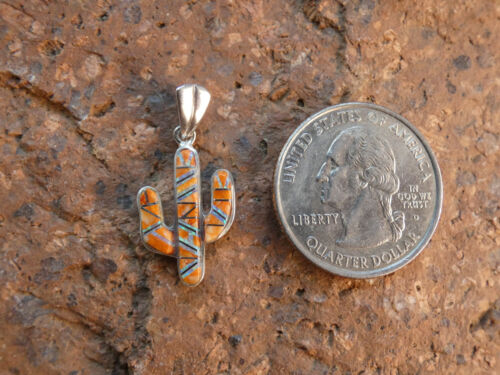 Petite Saguaro Kaktus Anhänger 925 Stachelige Auster & Opal Handarbeit Silber USA NEU - Bild 5 von 10